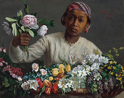 Young Woman with Peonies Frederic Bazille